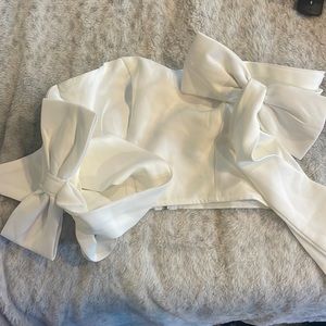 SHEIN knot side zip back bustier top